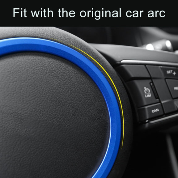 Car Auto Steering Wheel Aluminum Alloy Ring Cover Trim Sticker Decoration for Jaguar(Blue)