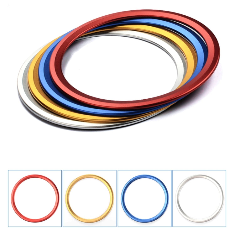 Car Auto Steering Wheel Aluminum Alloy Ring Cover Trim Sticker Decoration for Jaguar(Blue)