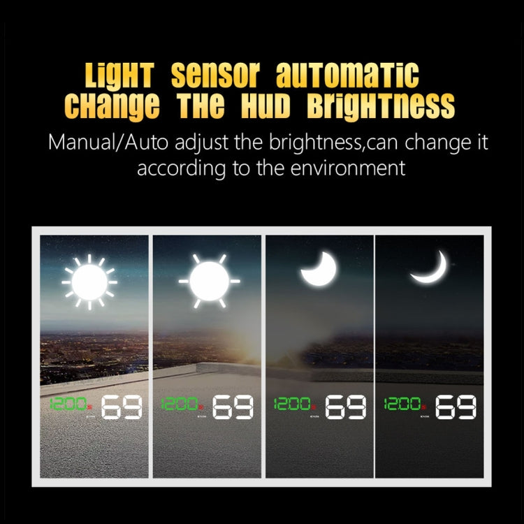 T900 Car GPS HUD Virtual HD Reflection Board Head-up Display, Speed & Driving Distance / Time Display, Over Speed & Voltage & Low Voltage Alarm, Fatigue Driving(Green)