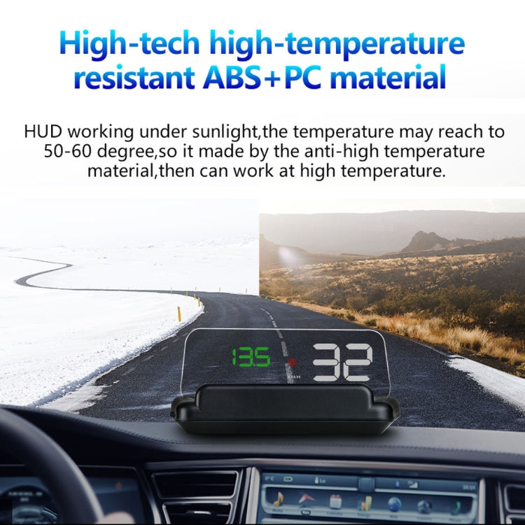 T900 Car GPS HUD Virtual HD Reflection Board Head-up Display, Speed & Driving Distance / Time Display, Over Speed & Voltage & Low Voltage Alarm, Fatigue Driving(Green)