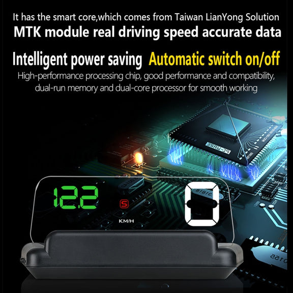 T900 Car GPS HUD Virtual HD Reflection Board Head-up Display, Speed & Driving Distance / Time Display, Over Speed & Voltage & Low Voltage Alarm, Fatigue Driving(Green)