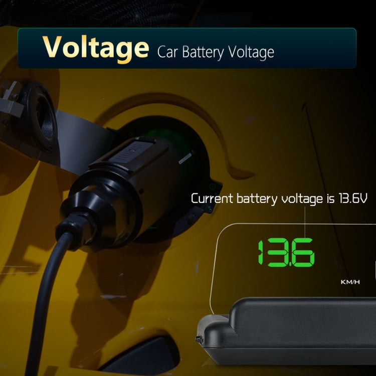 T900 Car GPS HUD Virtual HD Reflection Board Head-up Display, Speed & Driving Distance / Time Display, Over Speed & Voltage & Low Voltage Alarm, Fatigue Driving(Green)