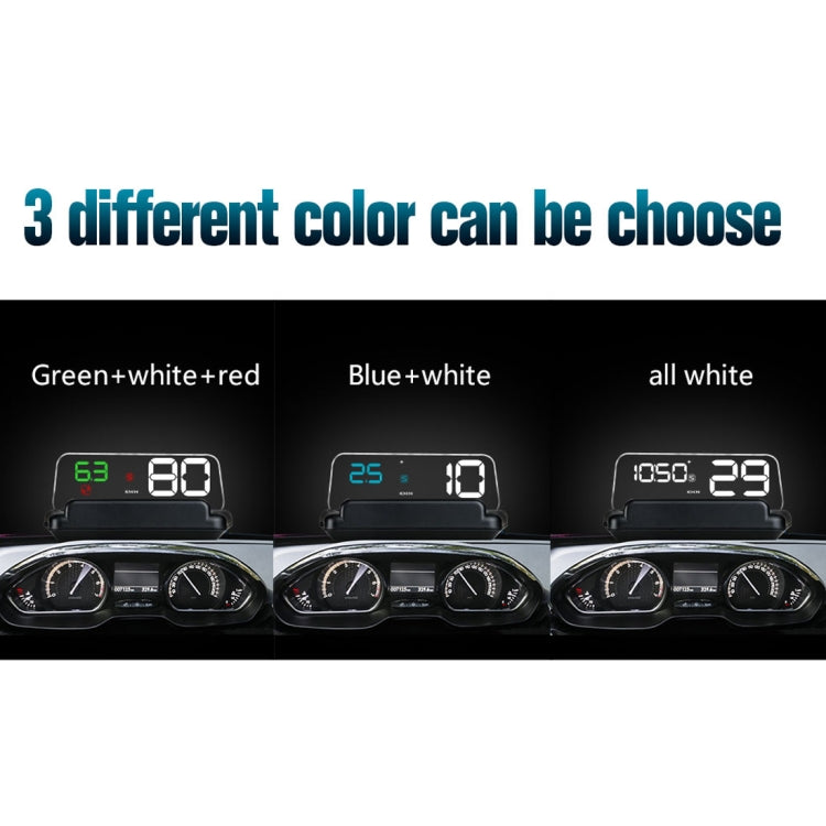 T900 Car GPS HUD Virtual HD Reflection Board Head-up Display, Speed & Driving Distance / Time Display, Over Speed & Voltage & Low Voltage Alarm, Fatigue Driving(Green)