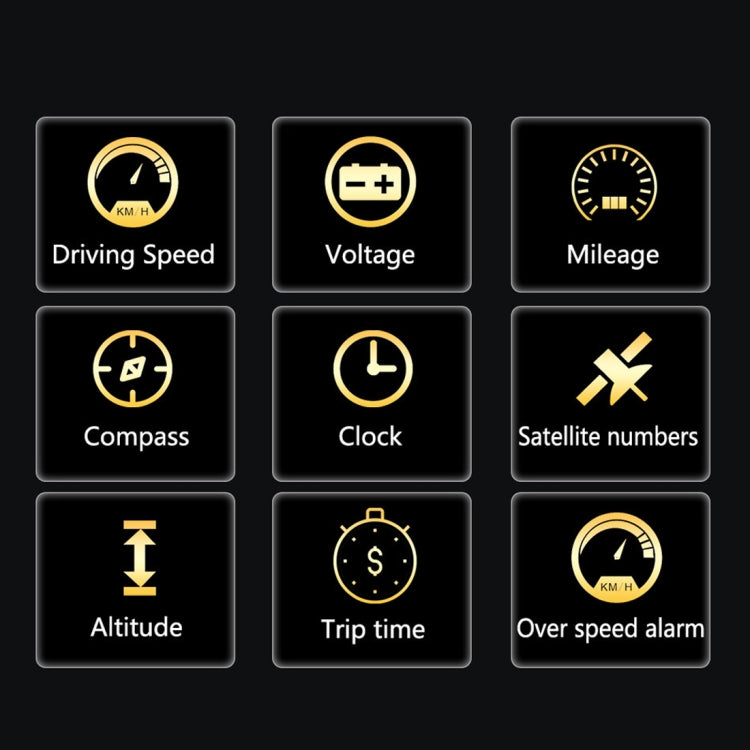 T900 Car GPS HUD Virtual HD Reflection Board Head-up Display, Speed & Driving Distance / Time Display, Over Speed & Voltage & Low Voltage Alarm, Fatigue Driving(Green)