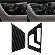 2 PCS Car Carbon Fiber Right Drive Seat Adjustment Panel Decorative Sticker for Mercedes-Benz W204 2007-2013