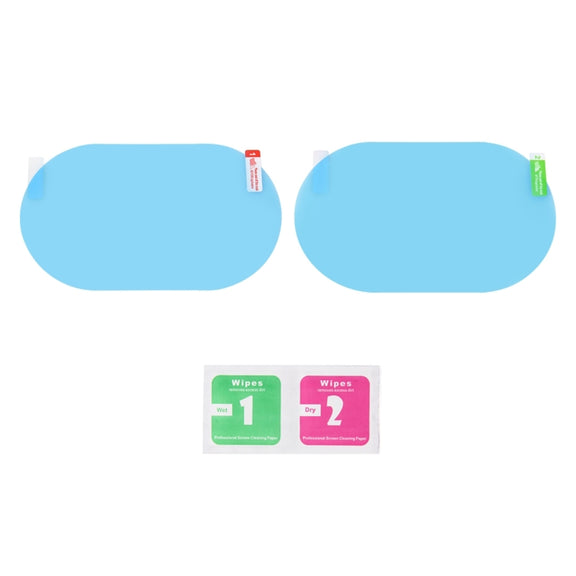 Car Round PET Rearview Mirror Protective Window Clear Anti-fog Water-resistant Rain Shield Film, Diameter: 10cm