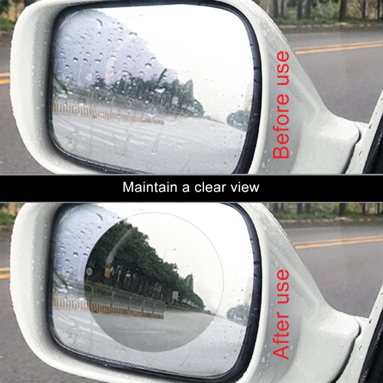 Car Round PET Rearview Mirror Protective Window Clear Anti-fog Water-resistant Rain Shield Film, Diameter: 10cm