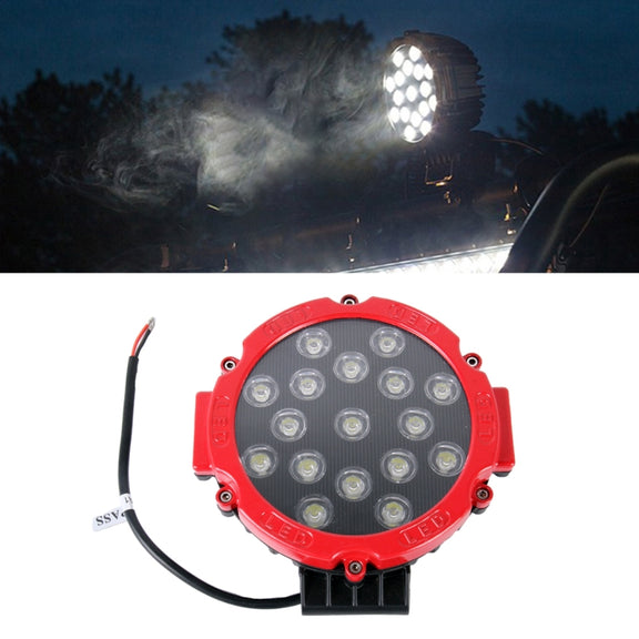 2 PCS 51W 3500LM 6500K White Light 17 LED Water-resistant Car Boat Marine Work Lights Spotlight LED Bulbs, 30 Degrees Adjustable, DC 10-30V(Red)