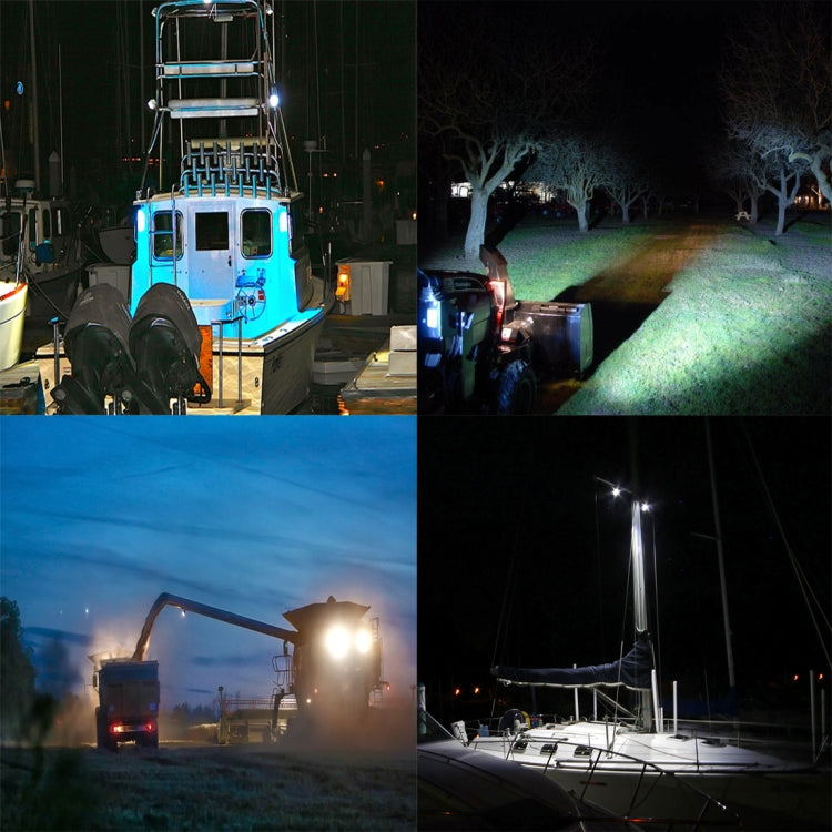 2 PCS 51W 3500LM 6500K White Light 17 LED Water-resistant Car Boat Marine Work Lights Spotlight LED Bulbs, 30 Degrees Adjustable, DC 10-30V(Red)