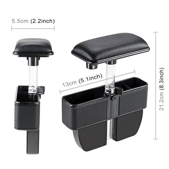 Universal Car Multi-functional Console Side Pocket Seat Gap Side Storage Box with Elbow Support Pad (Brown)