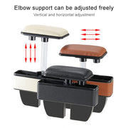Universal Car Multi-functional Console Side Pocket Seat Gap Side Storage Box with Elbow Support Pad (Brown)