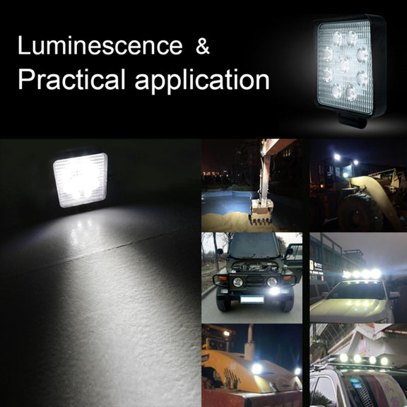 6.7W White Light Square-Shaped Water-resistant Car Boat Marine Work Lights Spotlight LED Bulbs, DC 9-30V
