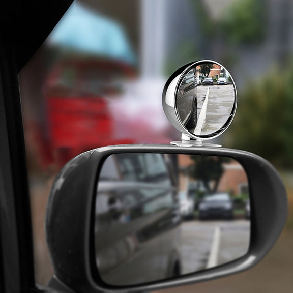 3R-044 Auxiliary Rear View Mirror Car Adjustable Blind Spot Mirror Wide Angle Auxiliary Rear View Side Mirror(Black)