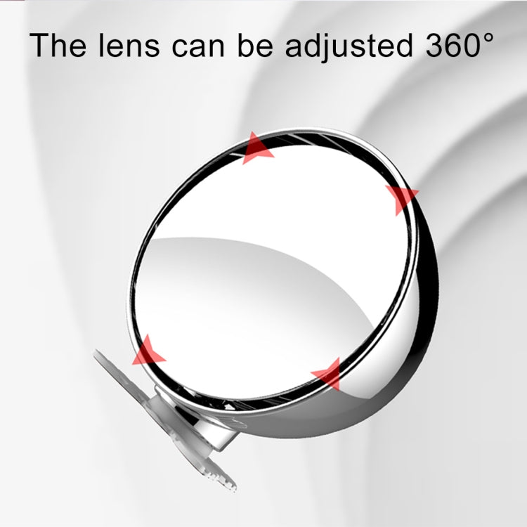 3R-044 Auxiliary Rear View Mirror Car Adjustable Blind Spot Mirror Wide Angle Auxiliary Rear View Side Mirror (White)