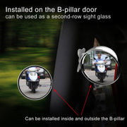 3R-044 Auxiliary Rear View Mirror Car Adjustable Blind Spot Mirror Wide Angle Auxiliary Rear View Side Mirror (White)