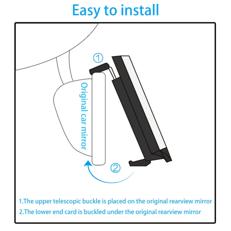 3R-331 Car Truck Interior Rear View Blind Spot Adjustable Wide Angle Curved Mirror, Size: 30*8.5*3.5cm
