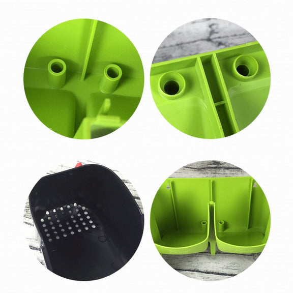 PP Planter Flower Pot Wall Hanging Garden Hanging Stackable Garden Supplies(Green)