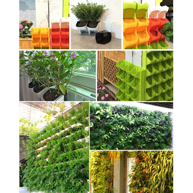 PP Planter Flower Pot Wall Hanging Garden Hanging Stackable Garden Supplies(Red)