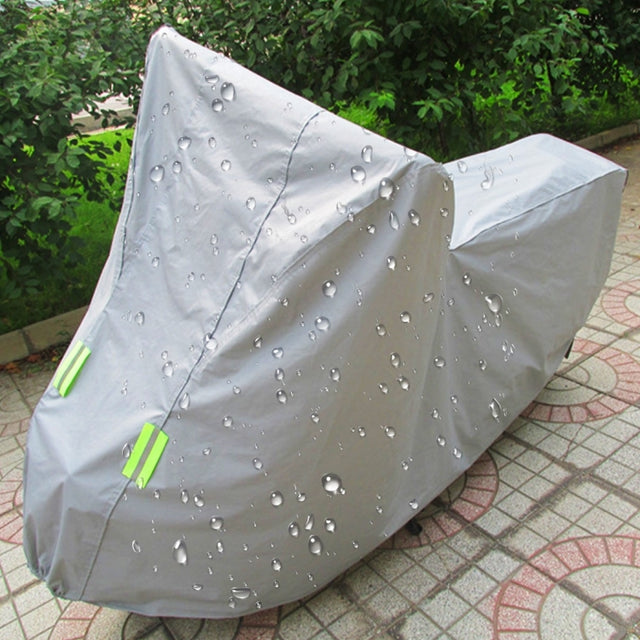 Outdoor Universal Anti-Dust Sunproof Water-resistant Electric Bike Without Rear Box Aluminum Film Flocking Cover with Warning Strips, Fits Bike up to 2m(78 Inches) In Length, XL Size: 203x89x122cm