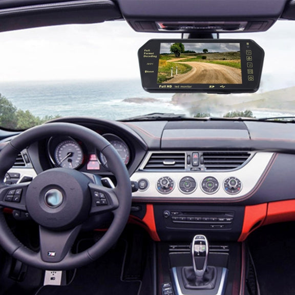 7 inch 480*234 Rear View TFT-LCD Color Car Monitor with Bluetooth MP5 Player, Support Reverse Automatic Screen Function