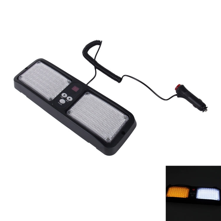 High qulaity DC 12V,9W LED Water-resistant Car Sunshade Yellow Light + White Light Warning Lights Strobe Emergency Lights Flashing Light with 12 Kinds Flash Patterns