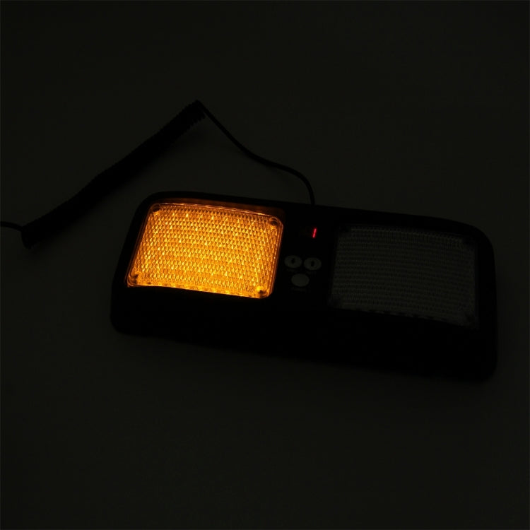 High qulaity DC 12V,9W LED Water-resistant Car Sunshade Yellow Light + White Light Warning Lights Strobe Emergency Lights Flashing Light with 12 Kinds Flash Patterns