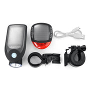 2 PCS 3W 240LM USB Solar Energy Motorcycle / Bicycle Light Set, Front Light+Back Light(White)