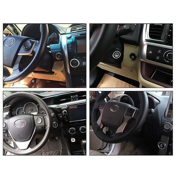 Smart Car Switch Car Engine Start Stop Switch Car Push Start Switch, with RFID Alarm System, Blue Light