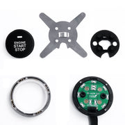 Smart Car Switch Car Engine Start Stop Switch Car Push Start Switch, with RFID Alarm System, Blue Light
