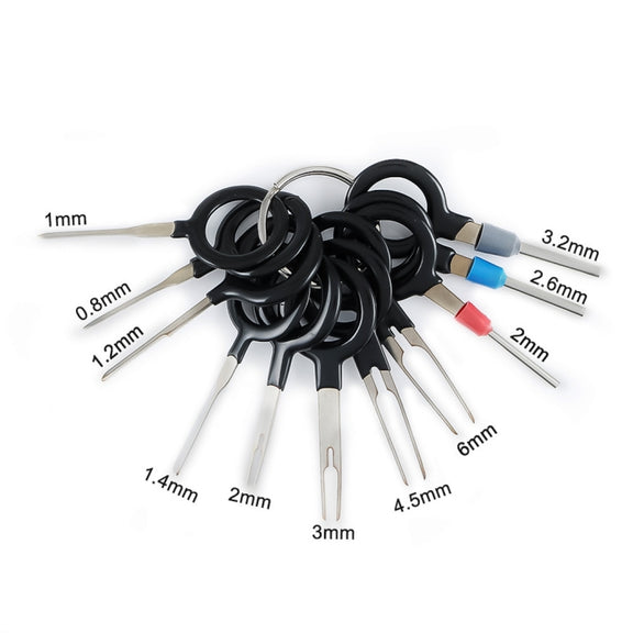 11 PCS Auto Car Plug Circuit Board Wire Harness Terminal Extraction Pick Connector Crimp Pin Back Needle Remove Tool