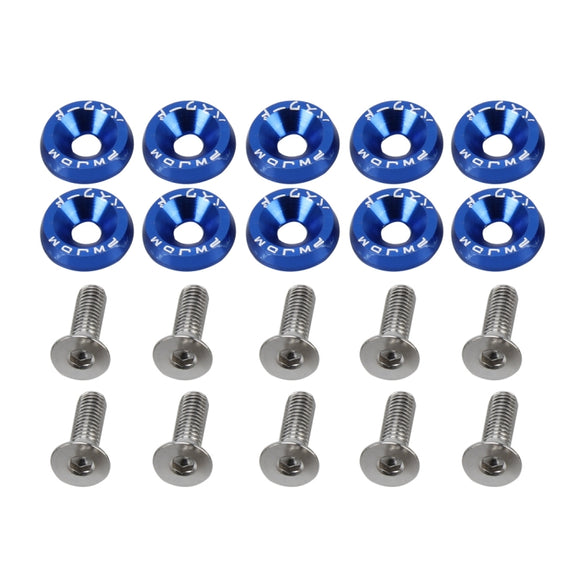 10 PCS Car Modified Screw Gaskets Bodywork Stainless Steel Gasket Bolts, Diameter: 19mm(Blue)