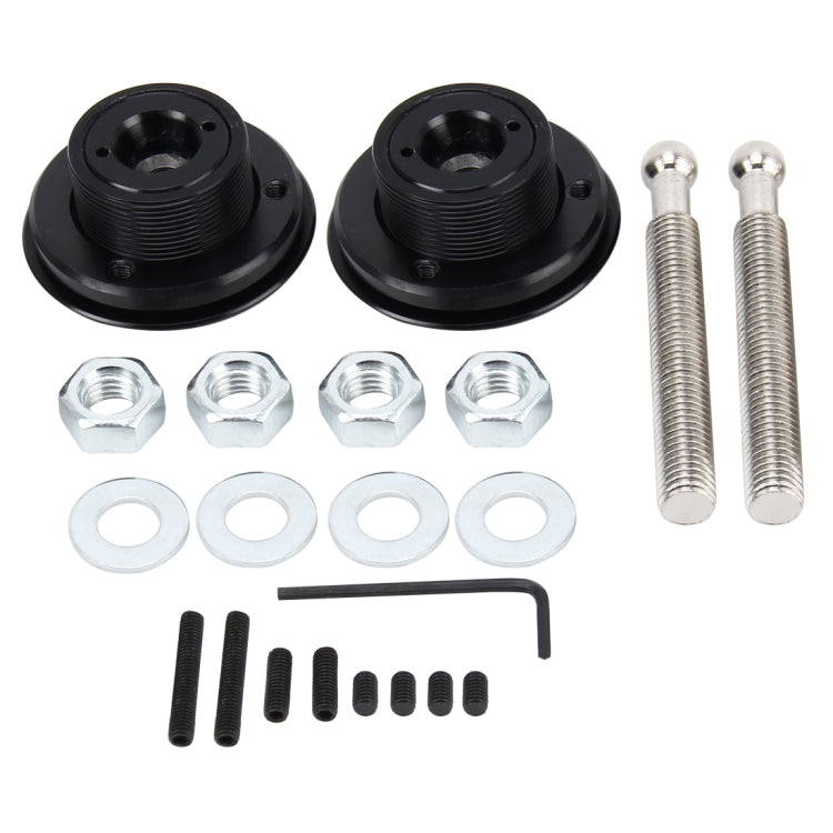 2 PCS Racing Car Cover Lock Aluminum Alloy Car Modification Oil Cap Modified Engine Cover Lock Racing Front Cover Lock(Black)