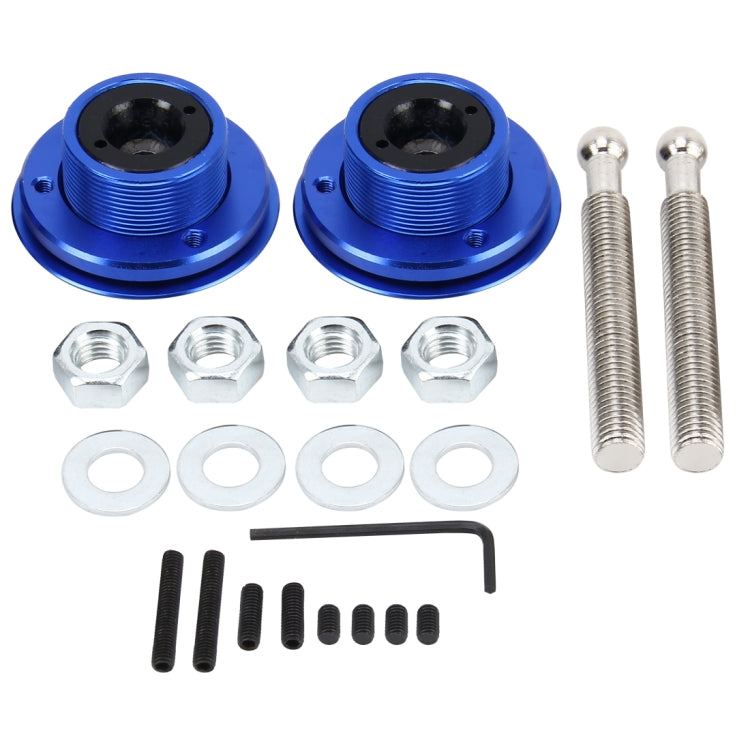 2 PCS Racing Car Cover Lock Aluminum Alloy Car Modification Oil Cap Modified Engine Cover Lock Racing Front Cover Lock(Blue)