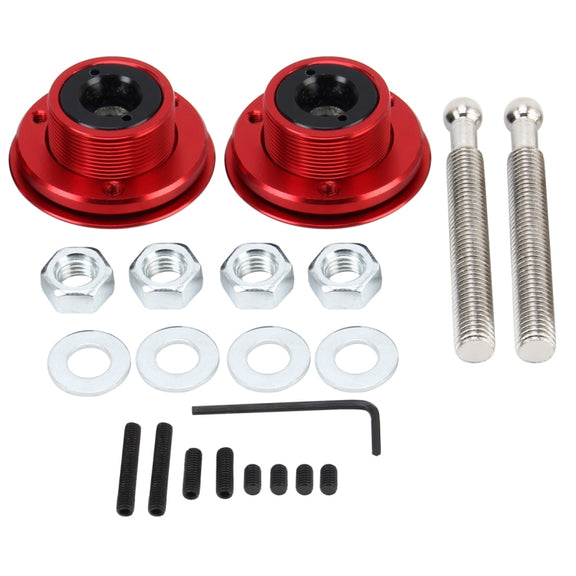 2 PCS Racing Car Cover Lock Aluminum Alloy Car Modification Oil Cap Modified Engine Cover Lock Racing Front Cover Lock(Red)