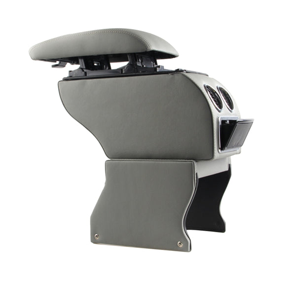 Car ABS Leather Wrapped Armrest Box with Fast Charge USB Holes and Cables for Tiguan(Grey)