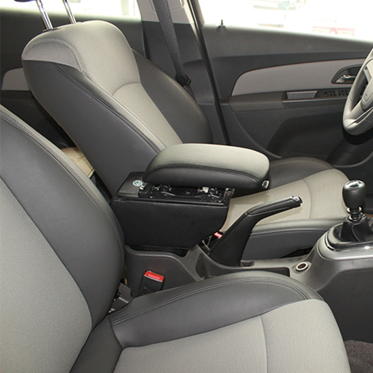 Car ABS Leather Wrapped Armrest Box with Fast Charge USB Holes and Cables for Tiguan(Grey)
