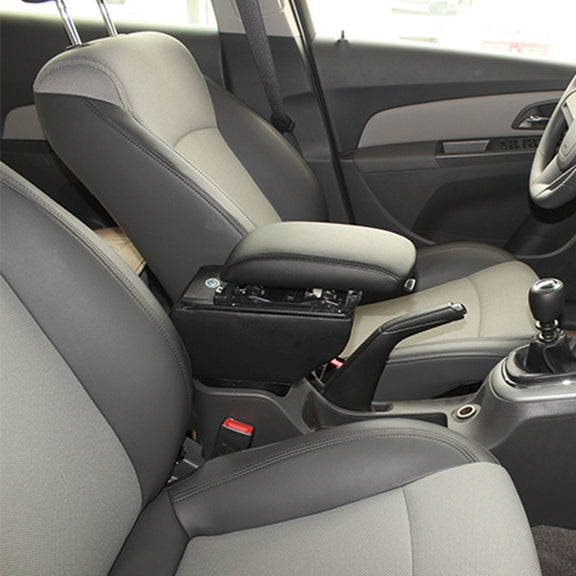 Car ABS Leather Wrapped Armrest Box with Fast Charge USB Holes and Cables for Tiguan(Grey)