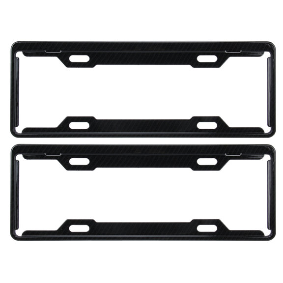 2 PCS Carbon Lead License Plate Frame Simple and Beautiful Car License Plate Frame Holder Universal License Plate Holder(Black)