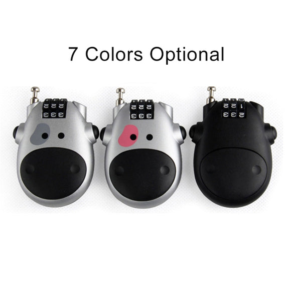 JASIT Portable Multifunction Cute Cow Travel Luggage Password Lock