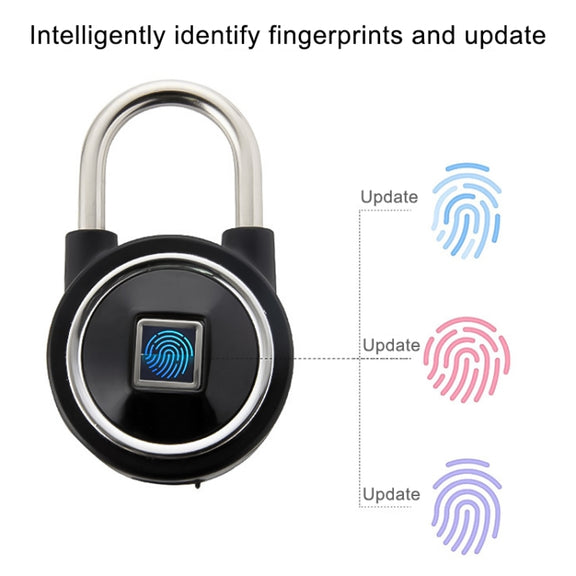 Water-resistant Intelligent Bluetooth Fingerprint Padlock Remote Unlocking for iOS / Android(Silver)