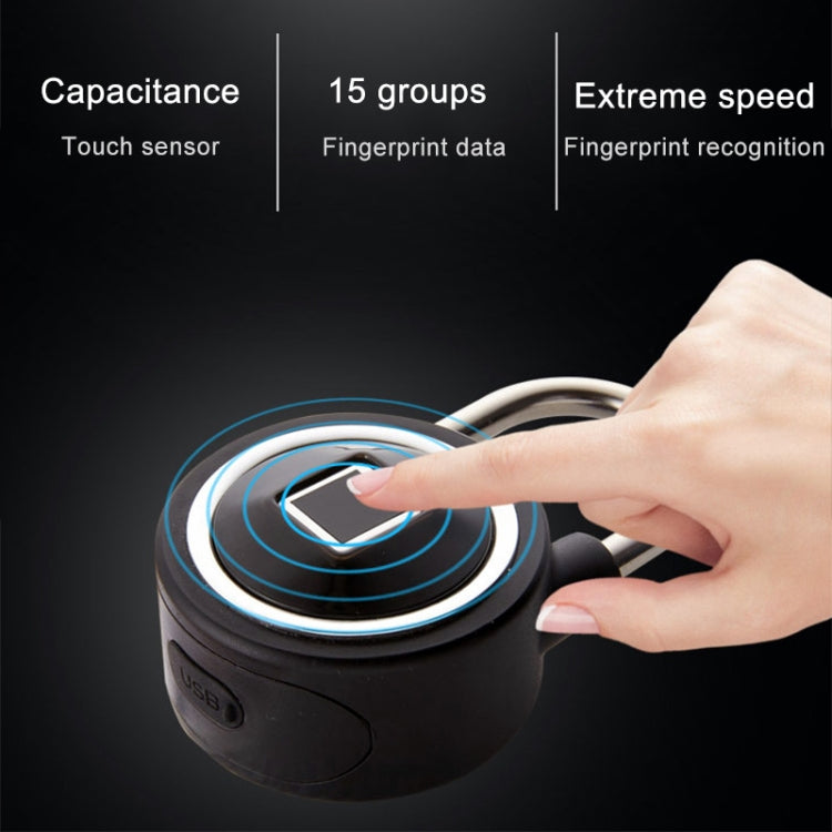 Water-resistant Intelligent Bluetooth Fingerprint Padlock Remote Unlocking for iOS / Android(Silver)