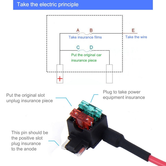 Car 12V Add-A-Circuit TAP Adapter ATM APM Blade Auto Fuse Holder(MINI Size)