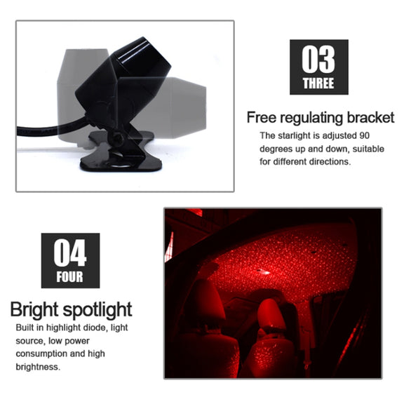 5V Roof Ceiling Decoration Red Light Star Night Lights Starry Sky Atmosphere Lamp Projector with Remote Control