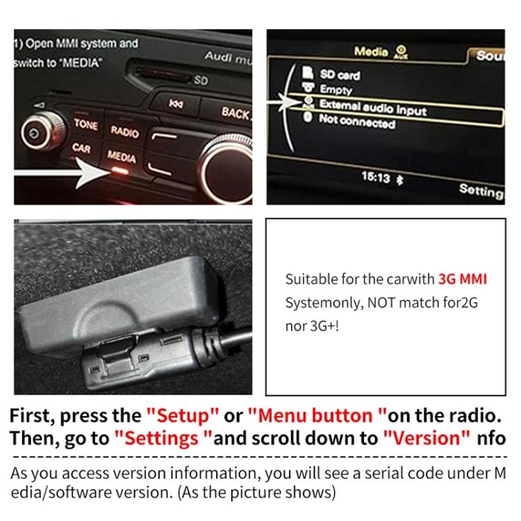 Car MMI 3G AMI Bluetooth Audio Cable Wiring Harness for Audi Q5 A5 A7 R7 S5 Q7 A6L A8L A4L