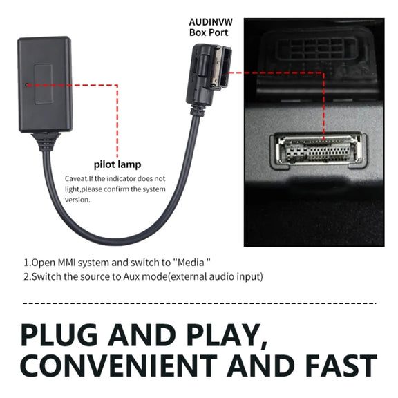 Car MMI 3G AMI Bluetooth Audio Cable Wiring Harness for Audi Q5 A5 A7 R7 S5 Q7 A6L A8L A4L
