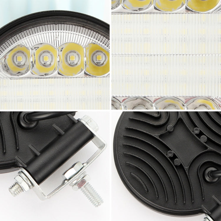 2 PCS 4 inch 15W Spot / Flood Light White Light Round-Shaped Water-resistant Car SUV Work Lights Spotlight LED Bulbs, DC 9-30V