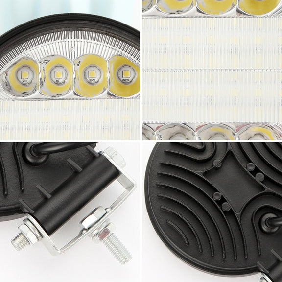 2 PCS 4 inch 15W Spot / Flood Light White Light Round-Shaped Water-resistant Car SUV Work Lights Spotlight LED Bulbs, DC 9-30V