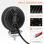 2 PCS 4 inch 15W Spot / Flood Light White Light Round-Shaped Water-resistant Car SUV Work Lights Spotlight LED Bulbs, DC 9-30V