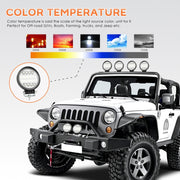 2 PCS 4 inch 15W Spot / Flood Light White Light Round-Shaped Water-resistant Car SUV Work Lights Spotlight LED Bulbs, DC 9-30V