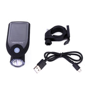 3W 240LM USB Solar Energy Motorcycle / Bicycle Front Light (Black)
